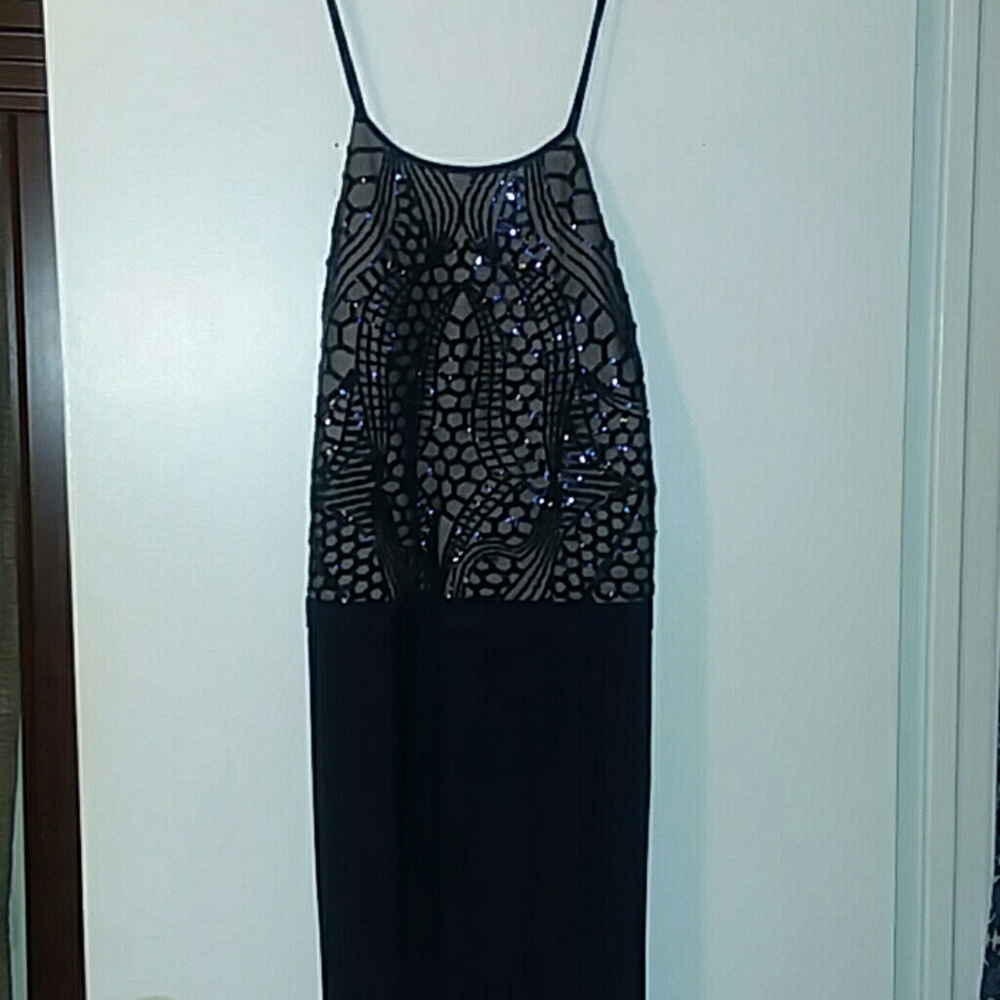 Elegant, navy blue formal dress